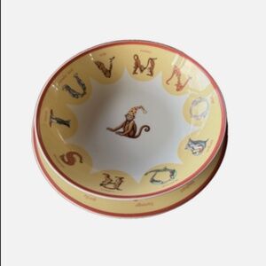 NEVER USED! VINTAGE TIFFANY & CO. Animal Alphabet Porcelain Bowl/ Plate Yr.2000